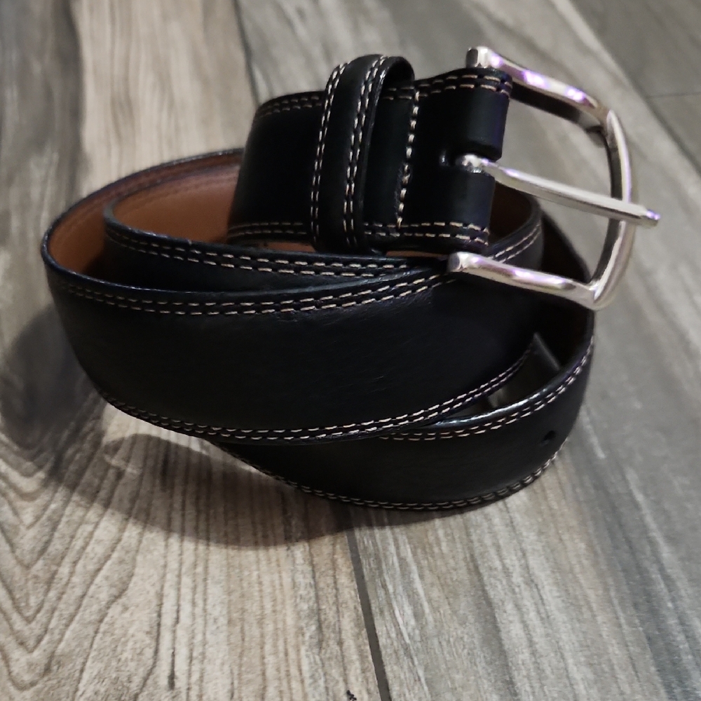 Men's Brighton Black Leather Belt